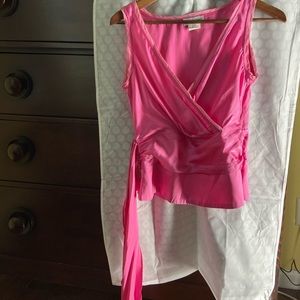 Silk top with 30” tie detail. Never worn